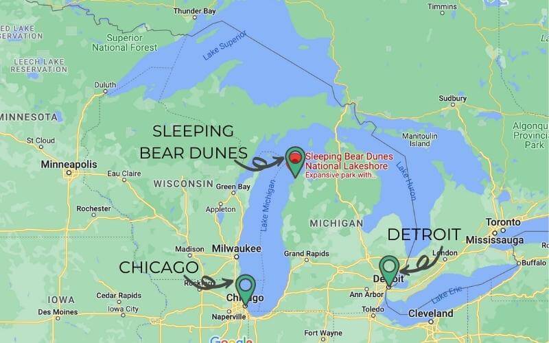 How Far Is Sleeping Bear Dunes From Traverse City